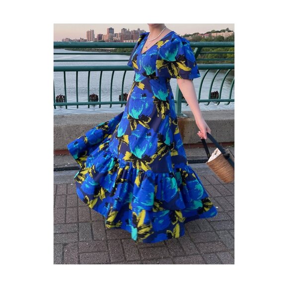 NWOT Christopher John Rogers for Target Blue Floral Dress - US 10 - Picture 1 of 10